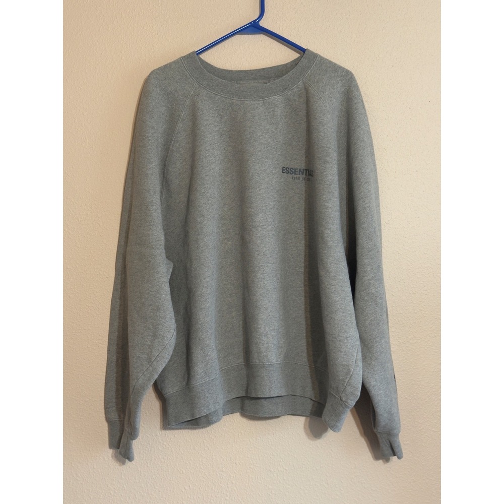 Fear of God Essentials Sweatshirt Grey Heather XL Crewneck Raglan Logo Street